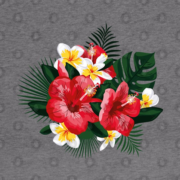 Tropical Flowers. Hibiscus and Plumeria by lents